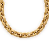 Nicolis Cola, Yellow Gold Hammered Link Necklace