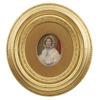 George Lethbridge Saunders (English, 1807-1863) Pair of portrait miniatures: Dr. and Mrs. John Kearsley Mitchell