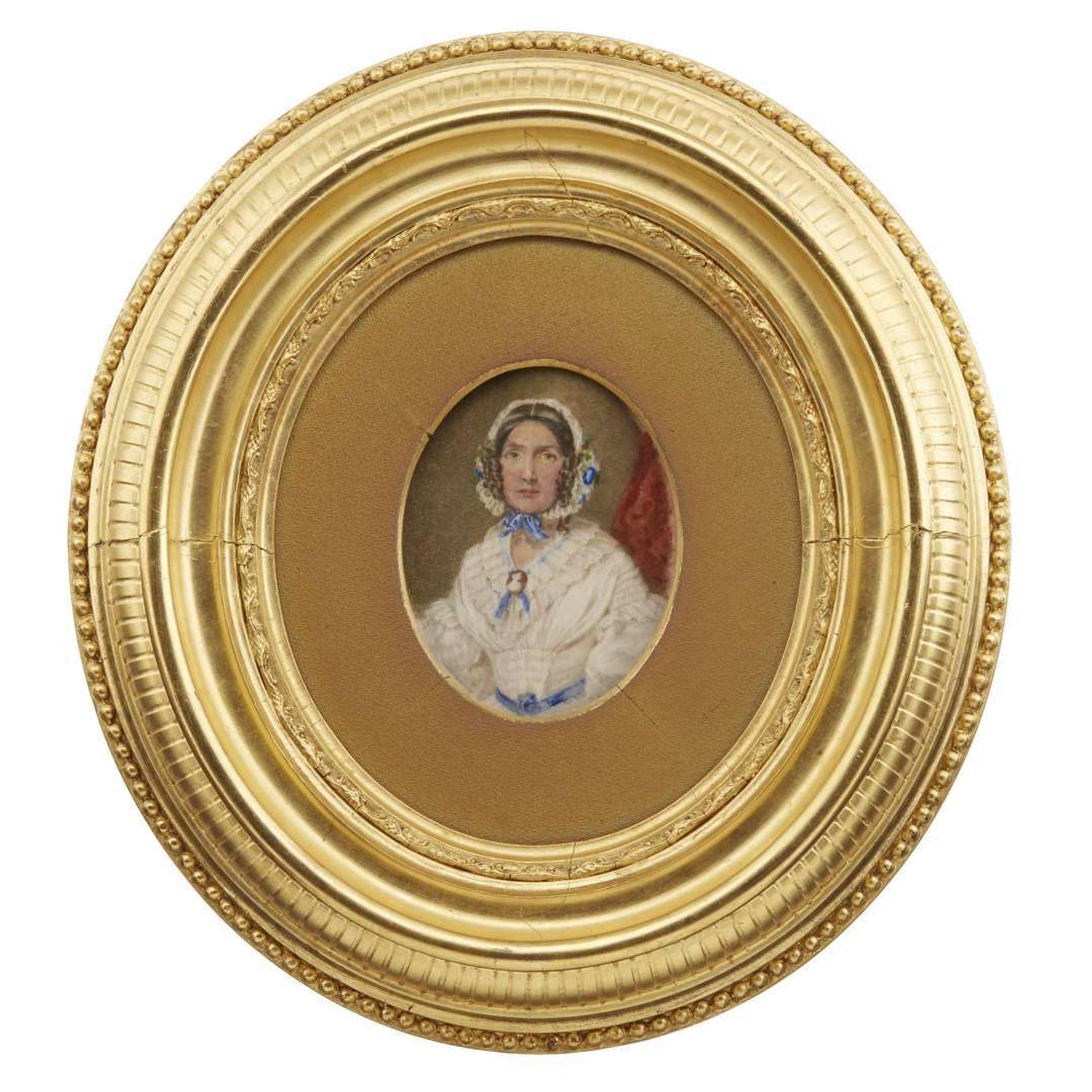 George Lethbridge Saunders (English, 1807-1863) Pair of portrait miniatures: Dr. and Mrs. John Kearsley Mitchell