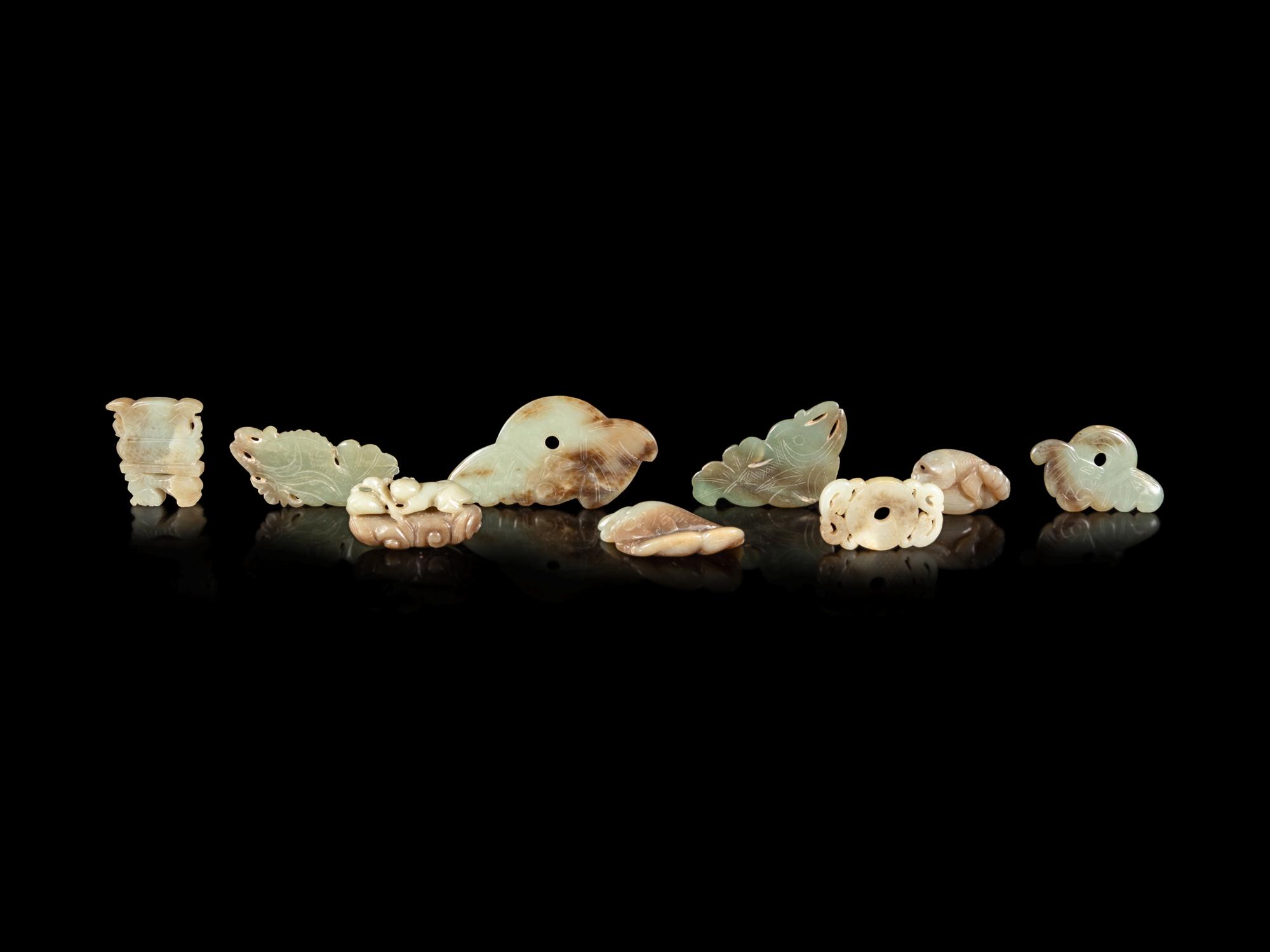 Nine Chinese Carved Jade Articles