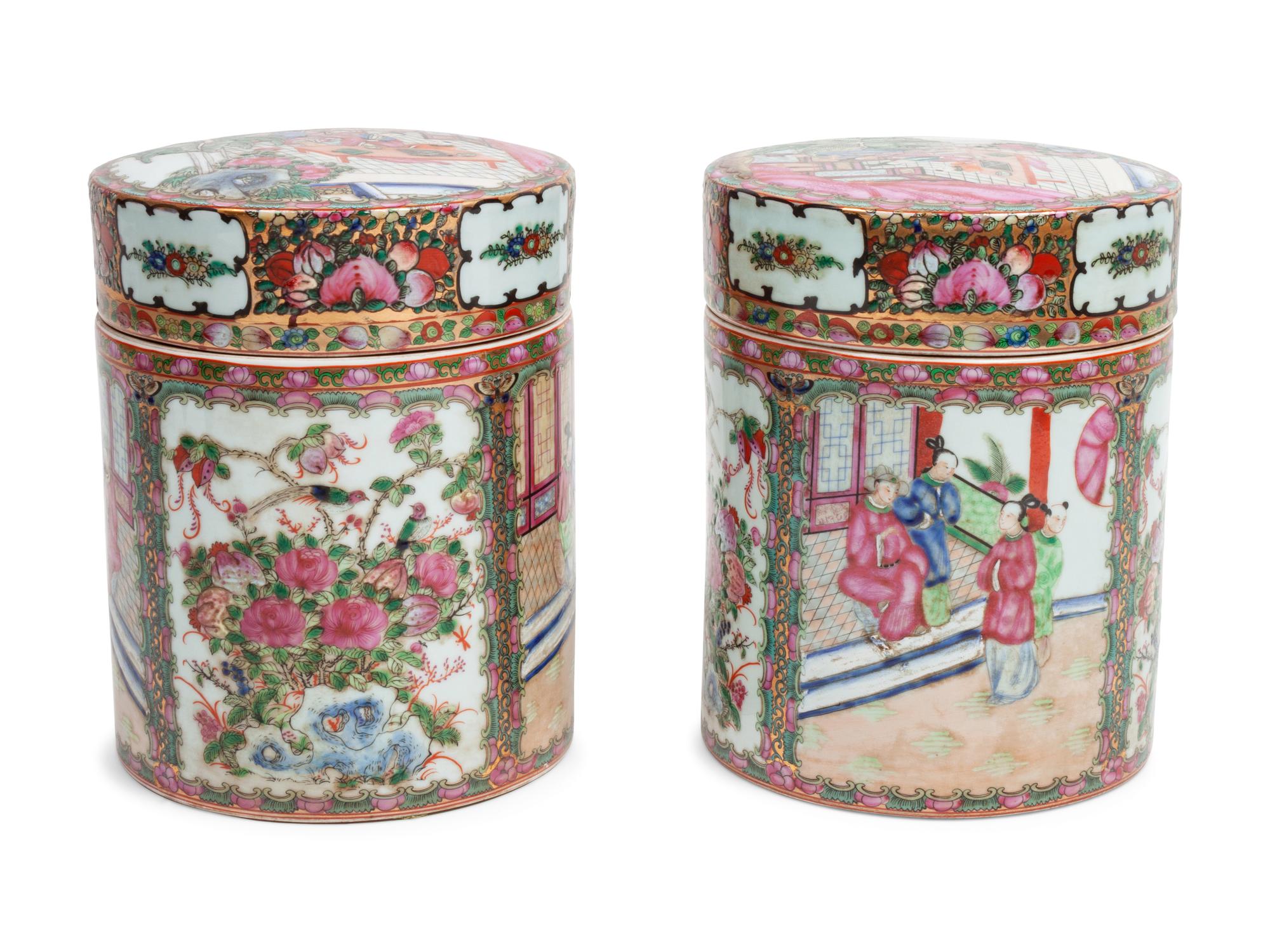 A Group of Chinese Rose Medallion Porcelain Articles