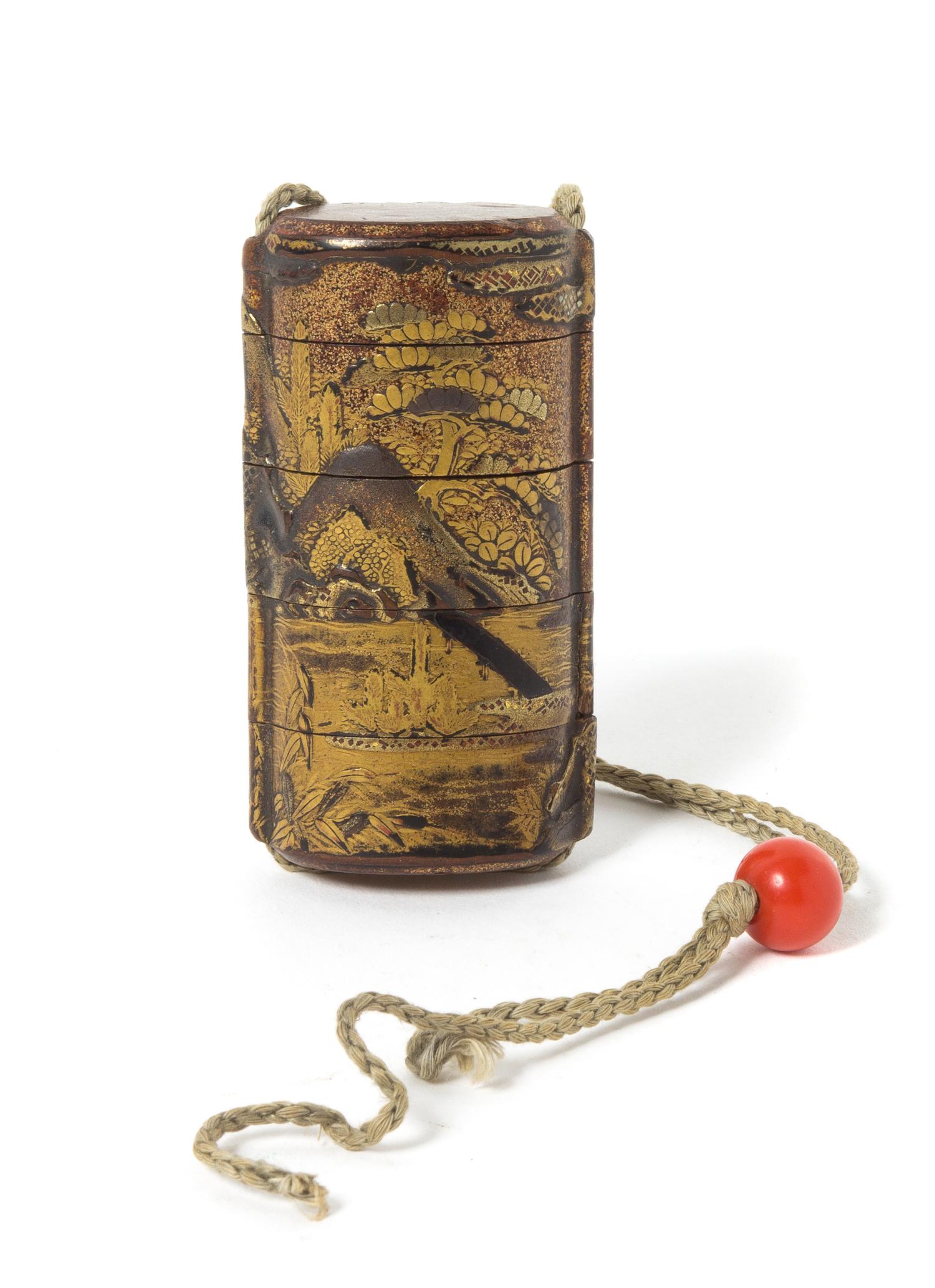 A Gilt Lacquer Four-Case Inro