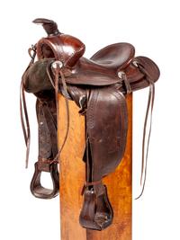 G.L. Lawrence Co. Tooled Roping Saddle