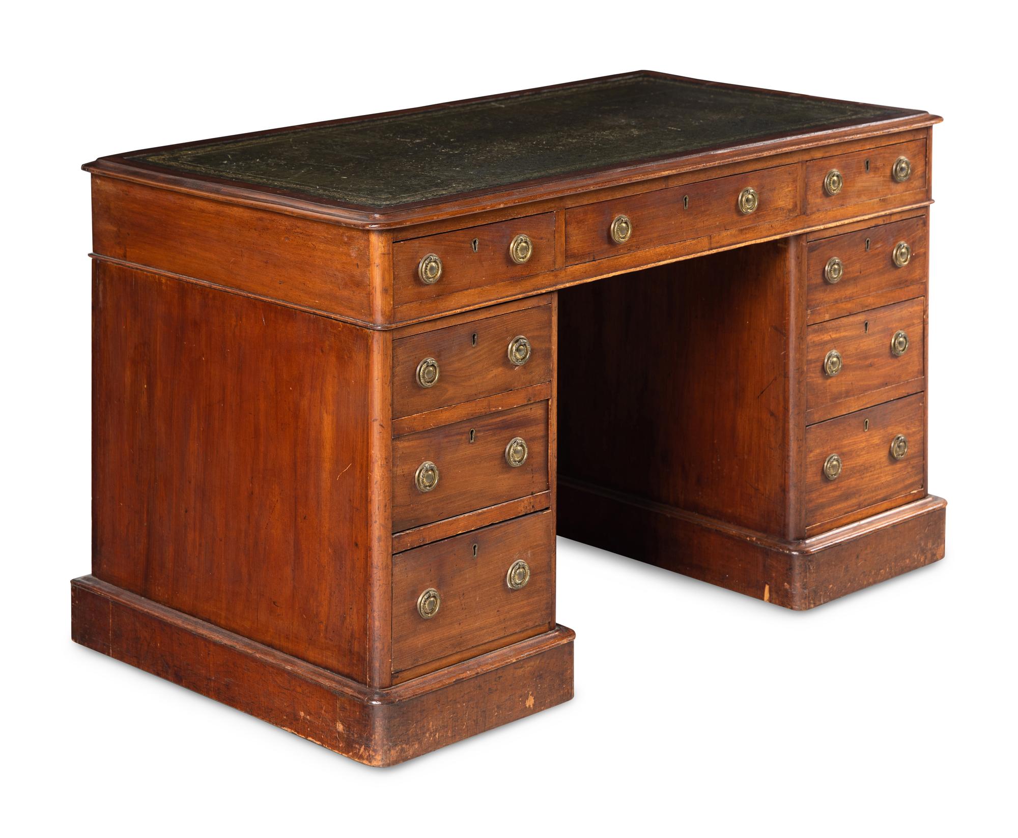 A Victorian Mahogany Pedestal Desk