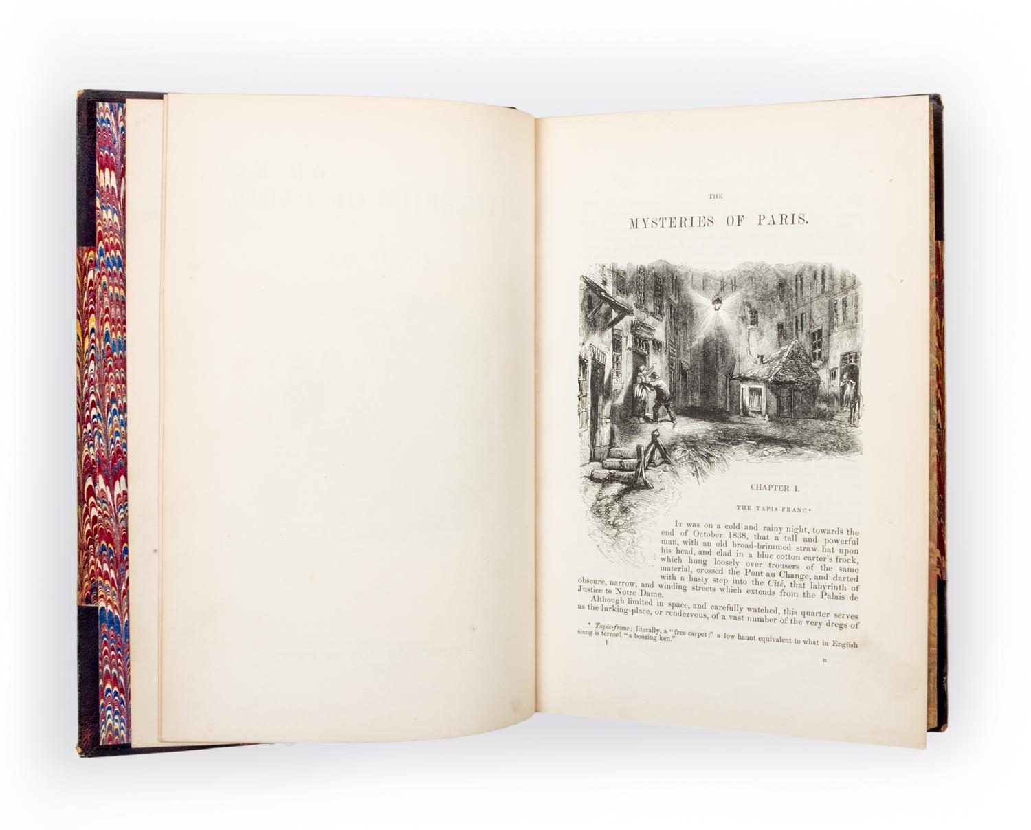 SUE, EUGENE. 2 works: The Wandering Jew (1844) and The Mysteries of Paris (1845). 6 vols. total.