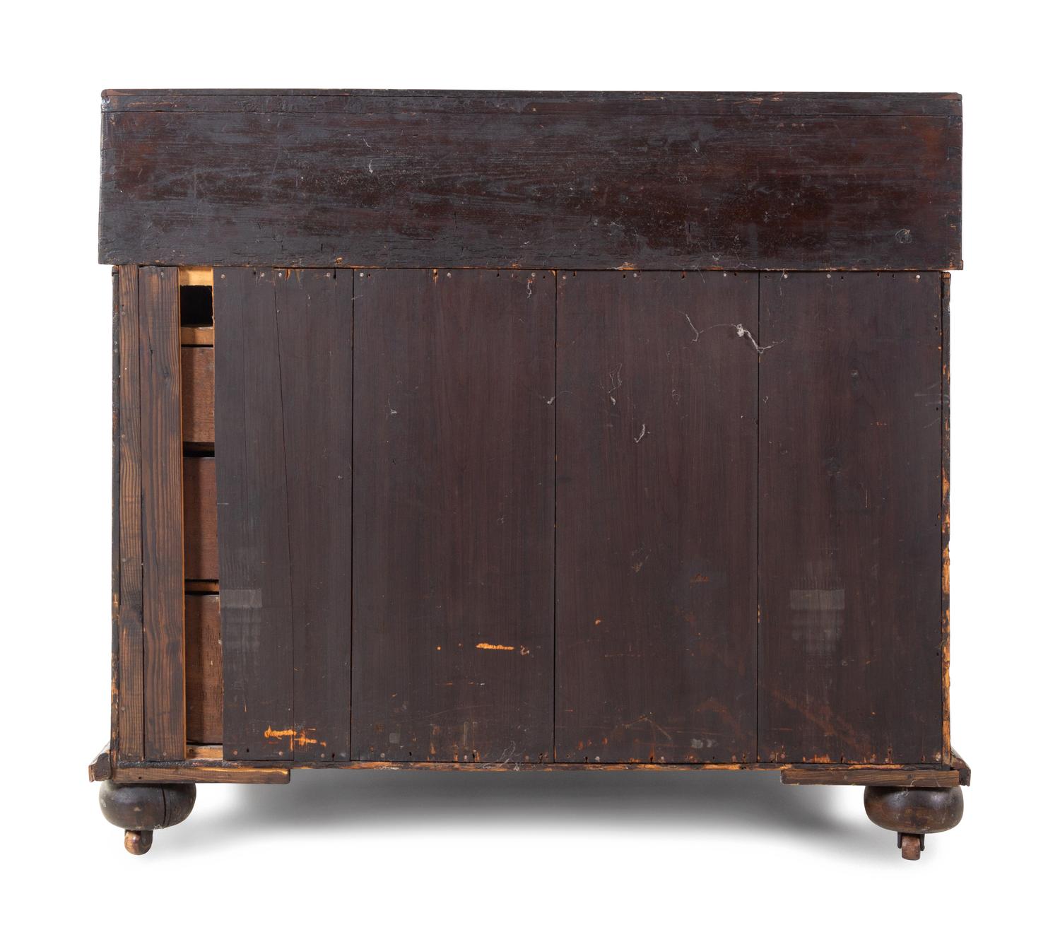 A George I Walnut Slant-Front Bureau