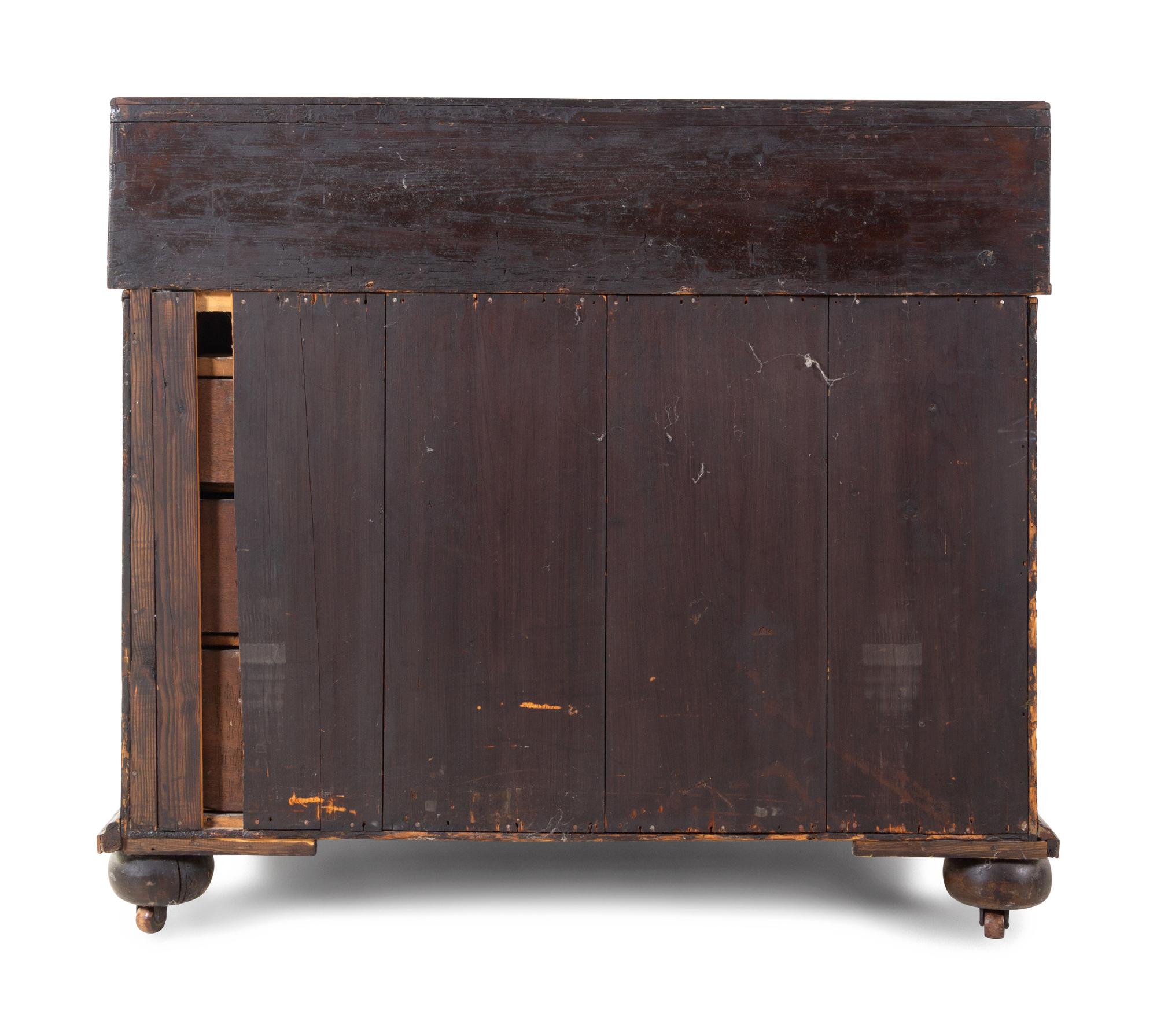 A George I Walnut Slant-Front Bureau