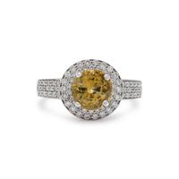 YELLOW SAPPHIRE AND DIAMOND RING