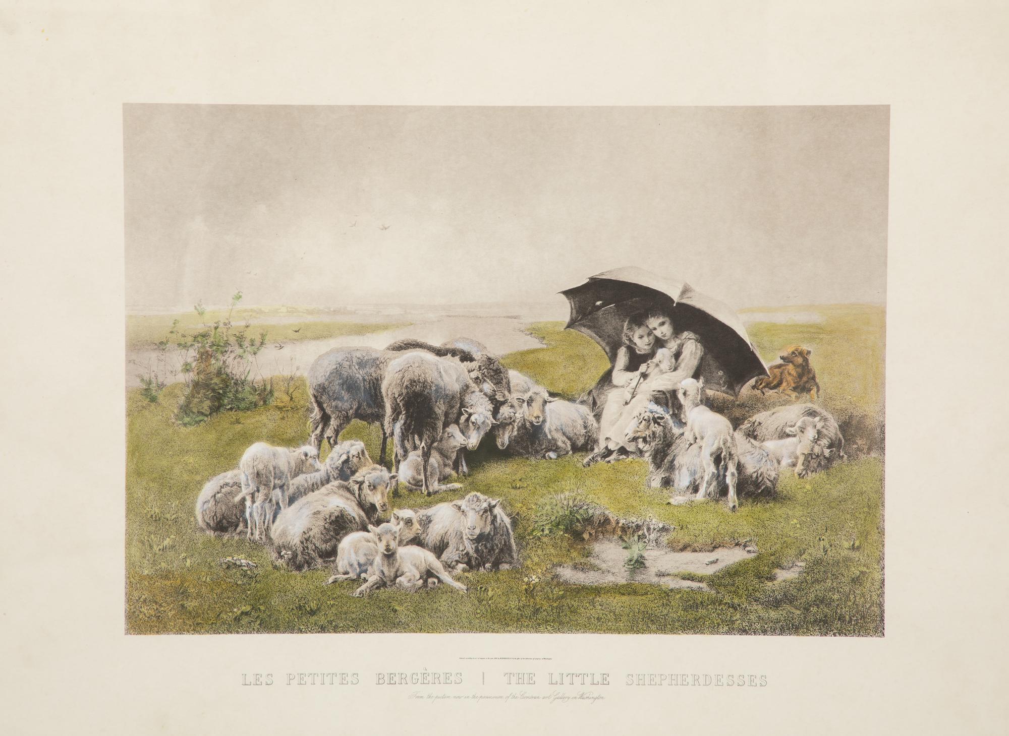 A Gilt Framed Print Frame, 30 1/4 x 38 1/2 inches. — The Little Shepherdesses