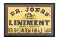 [MEDICINE]. Dr. Jones' Liniment formerly Beaver Oil for Rheumatism and All Pains. [Albany, NY]: [H. Ferguson]., [ca 1910].