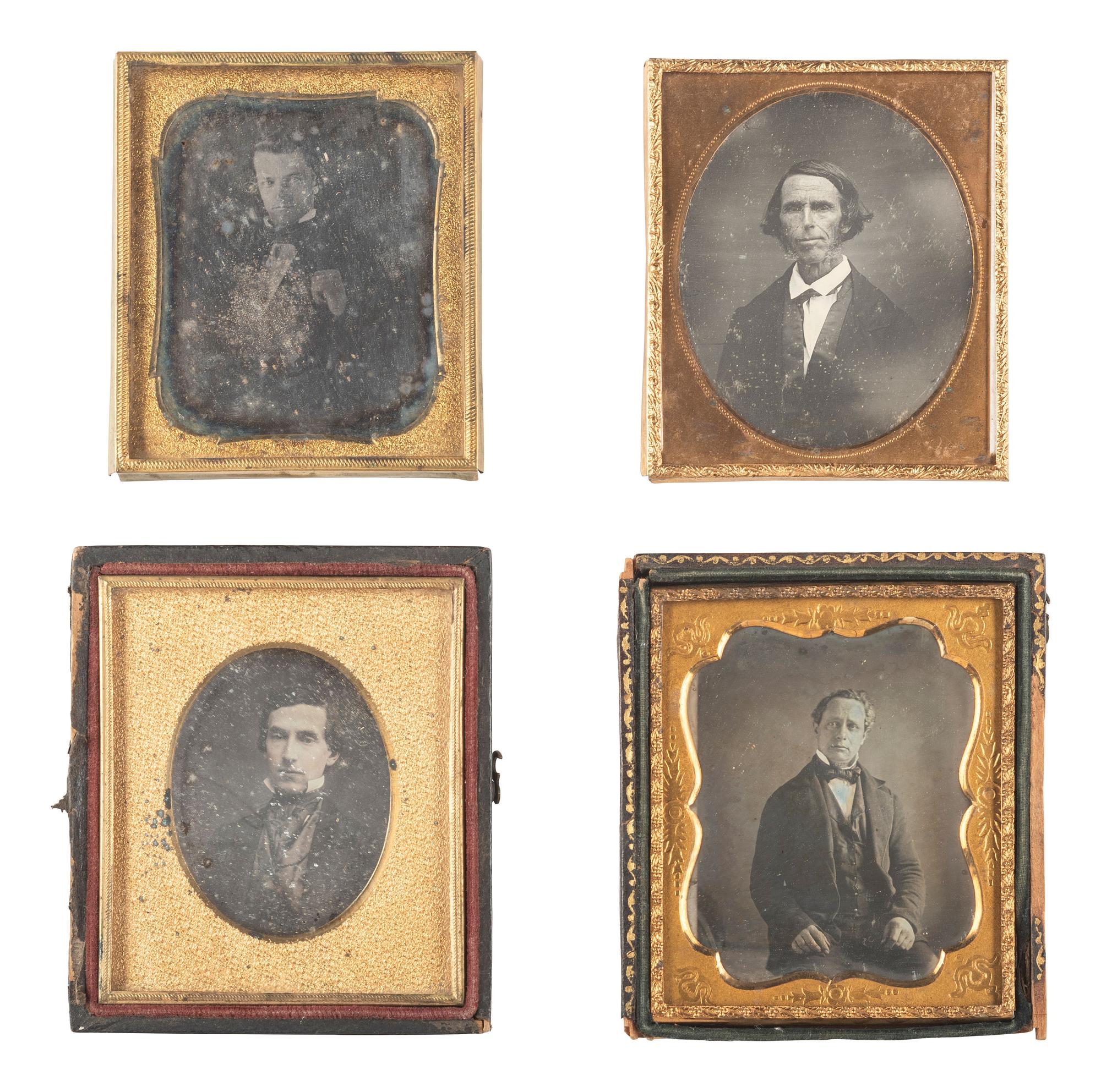 [EARLY PHOTOGRAPHY]. 24 sixth plate daguerreotypes of men of varying ages.