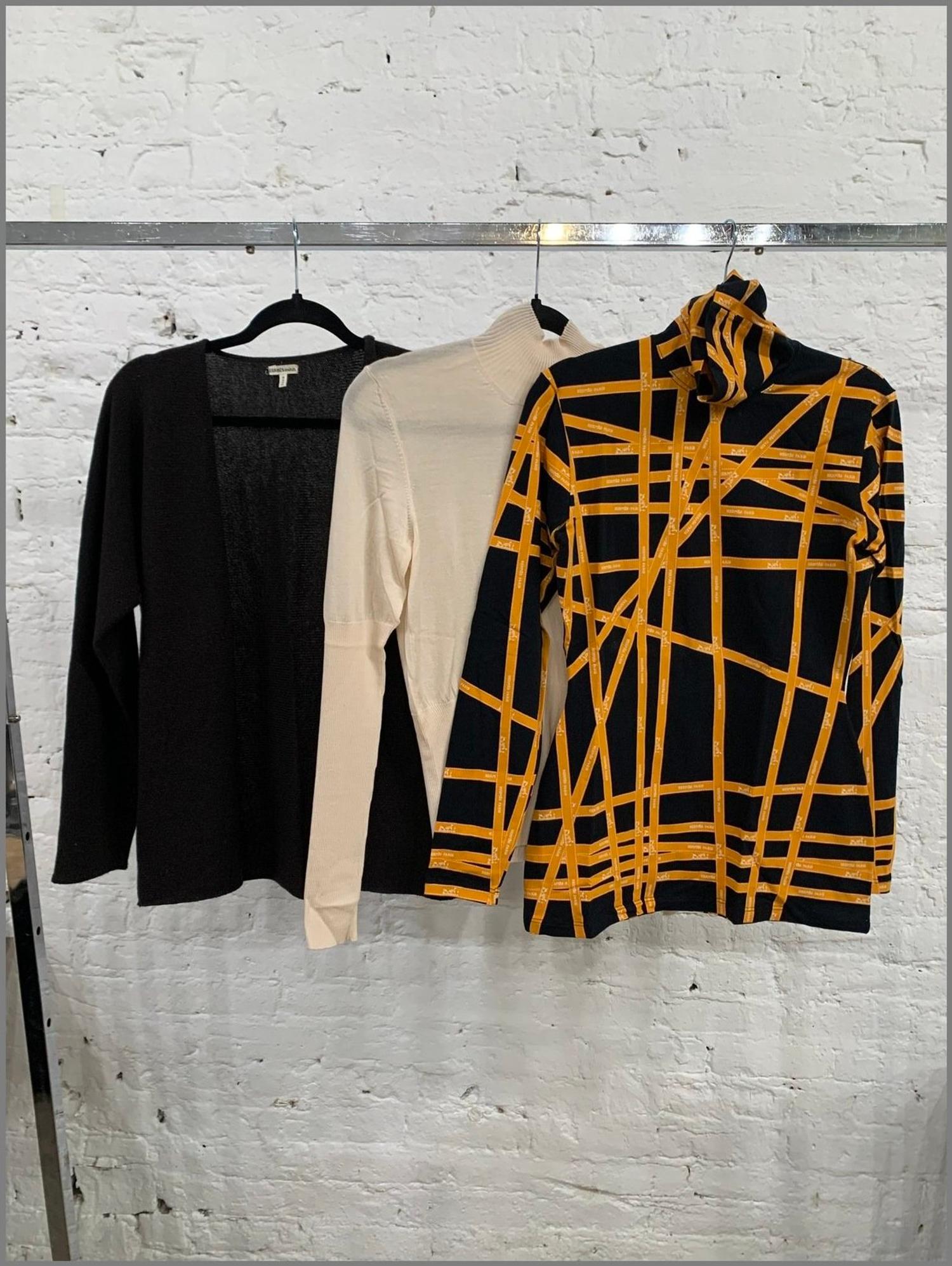 Three Designer Knit Tops: One Hermès Cardigan, One Hermès Turtleneck, One Loro Piana Sweater, 2000s
