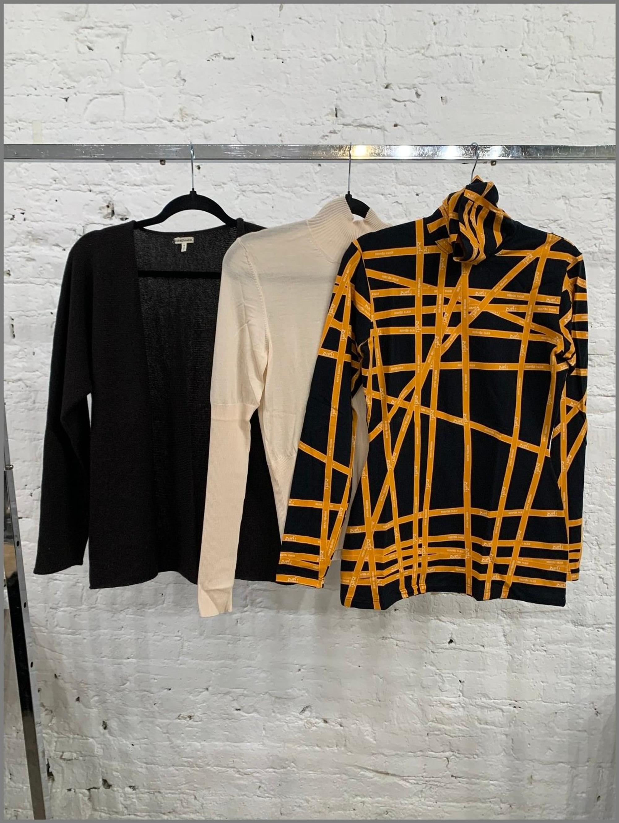 Three Designer Knit Tops: One Hermès Cardigan, One Hermès Turtleneck, One Loro Piana Sweater, 2000s