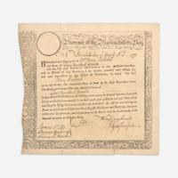 Adams, Samuel Partially-Printed Province of the Massachusetts Bay Bond