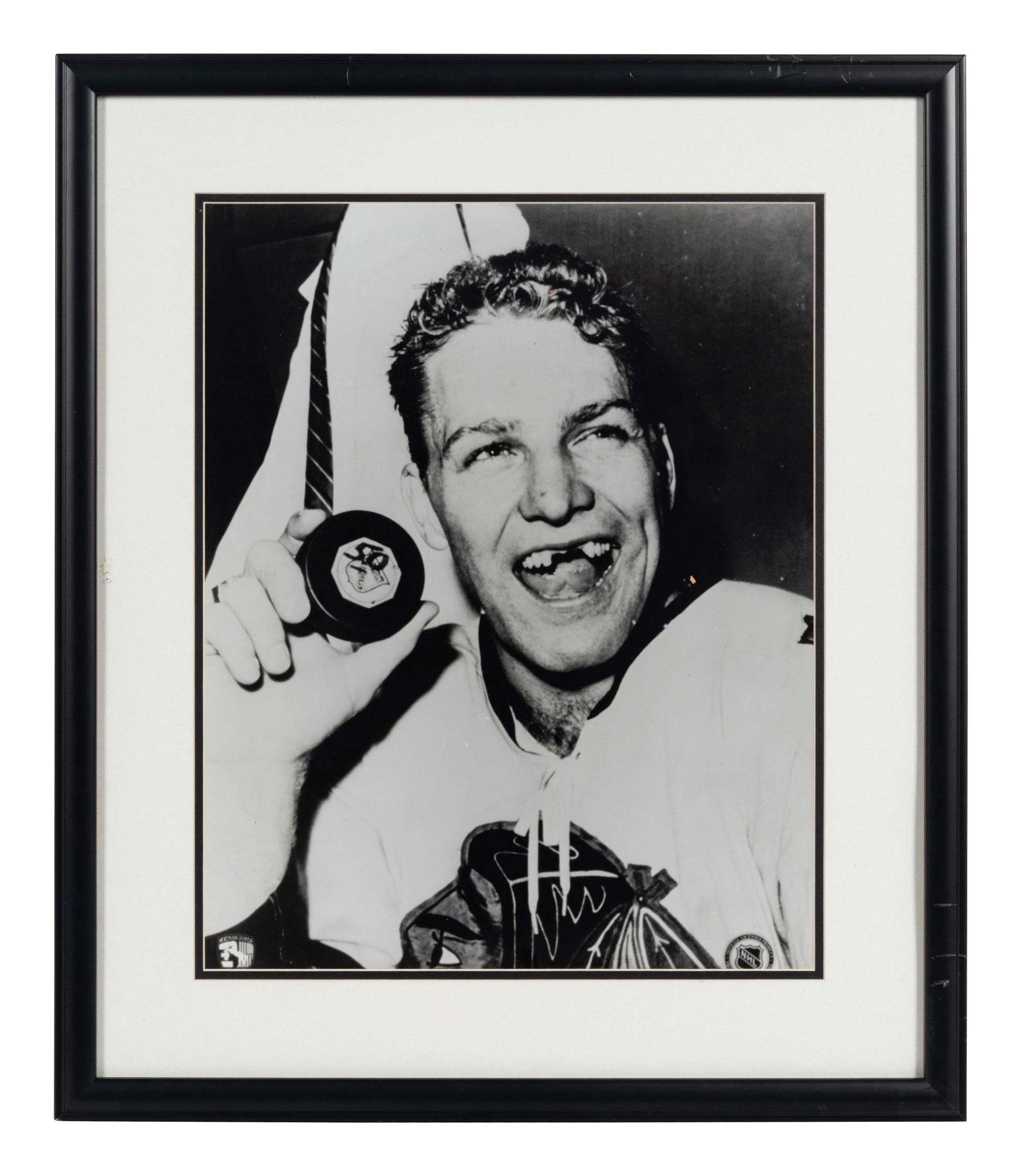 A Group of Six Photographs of Various Hockey Players Formerly Displayed at Mike Ditka’s Restaurant