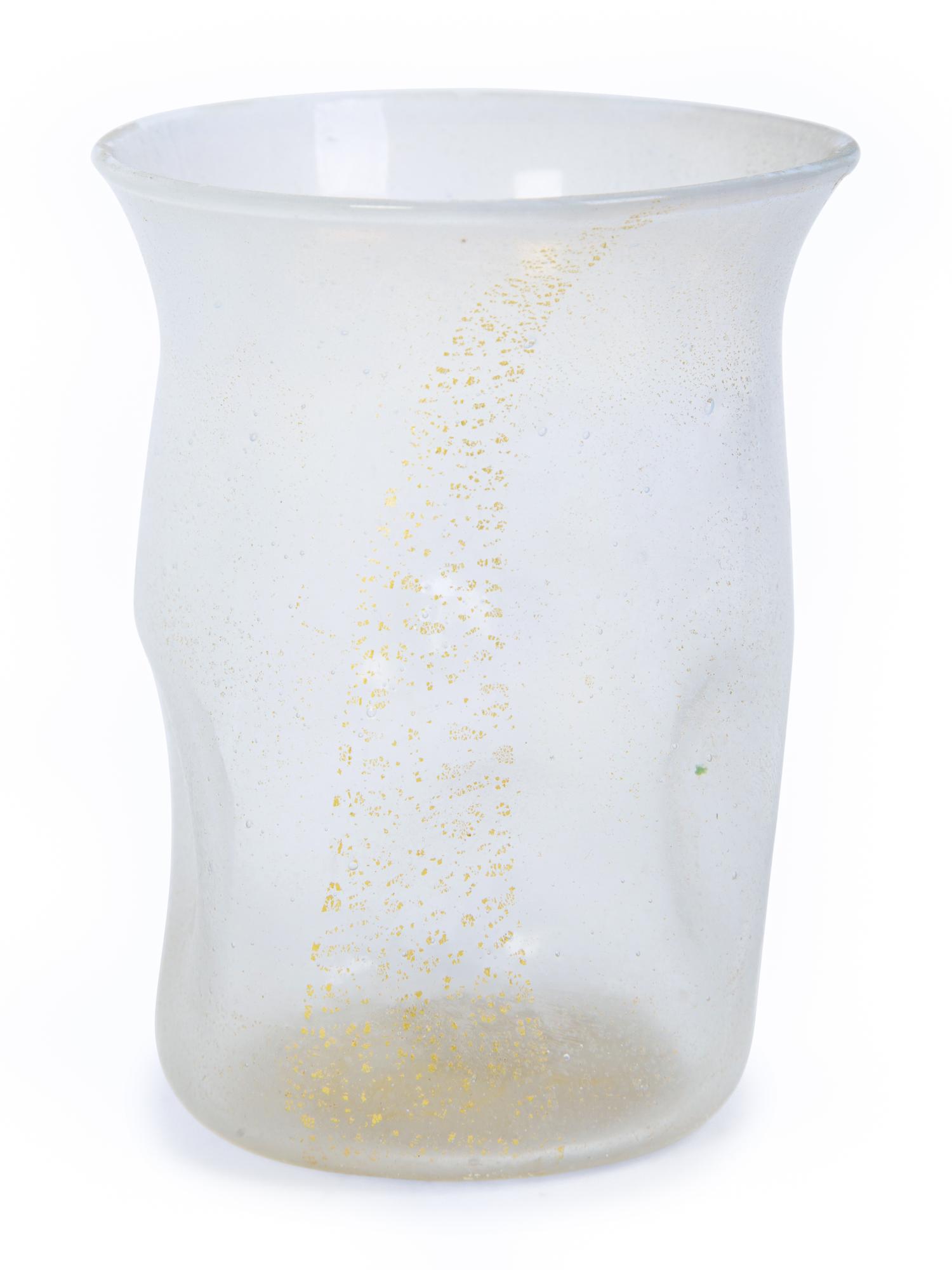 Twelve Iridescent and Parcel Gilt Venetian-Murano Hand Blown Glass Tumblers — EARLY 19TH CENTURY