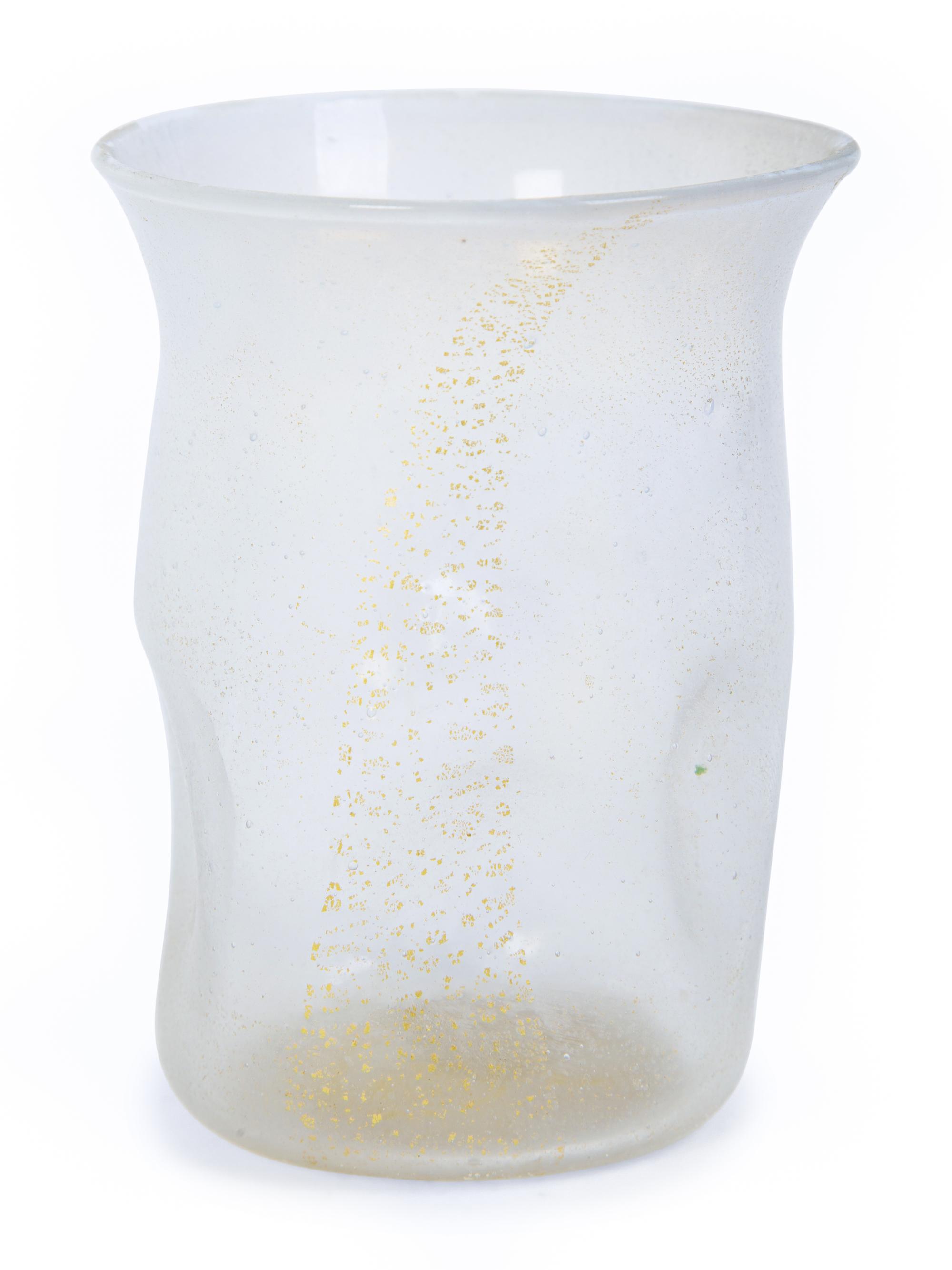 Twelve Iridescent and Parcel Gilt Venetian-Murano Hand Blown Glass Tumblers — EARLY 19TH CENTURY