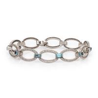 Blue Topaz and Diamond Bracelet