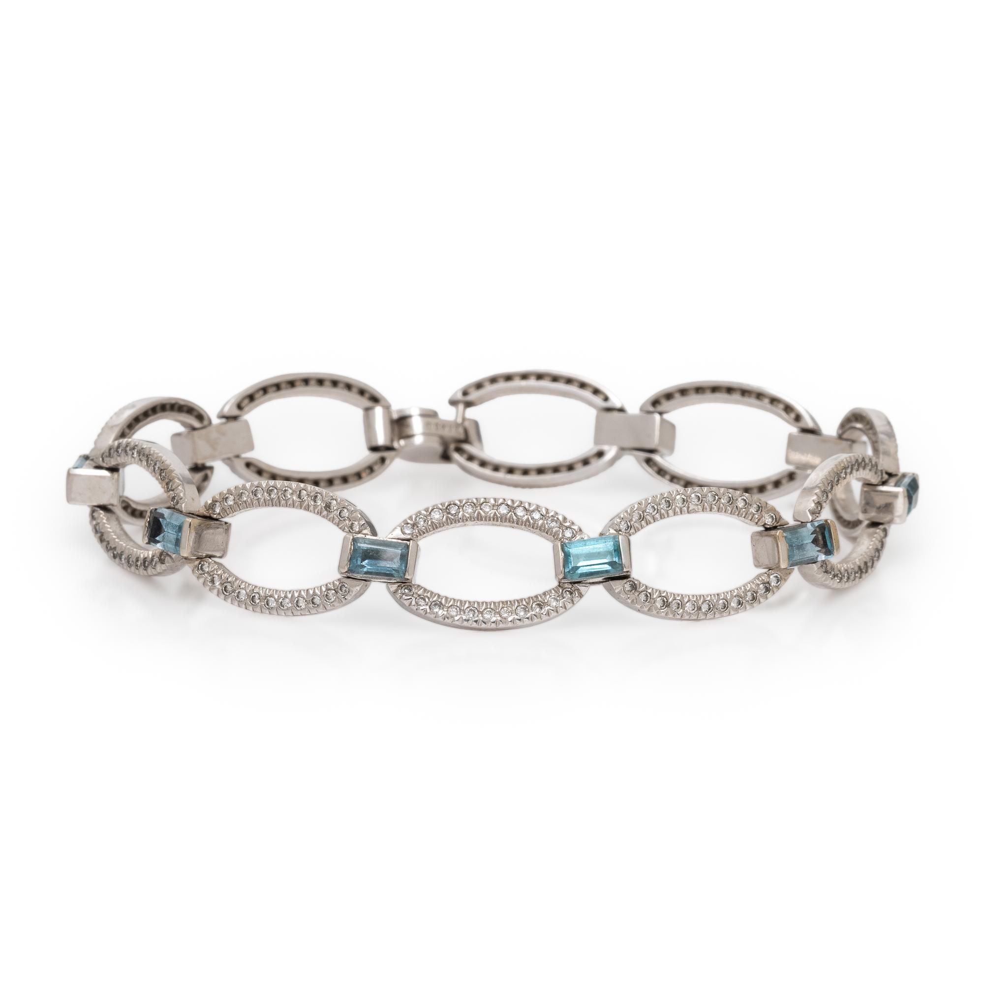 Blue Topaz and Diamond Bracelet