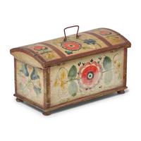 A Paint-Decorated Pine Domed Box