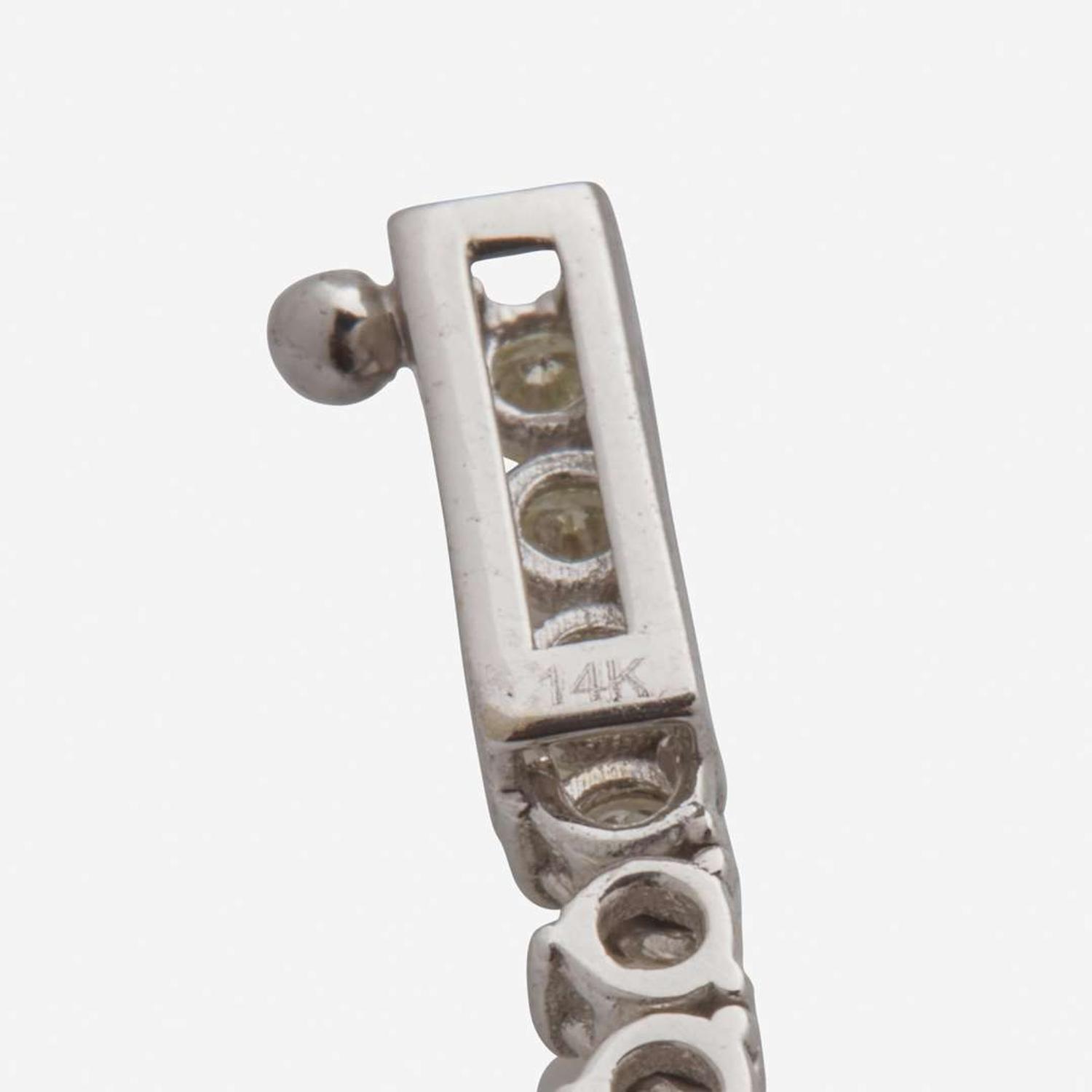 A Diamond and 14K White Gold Rivière Necklace