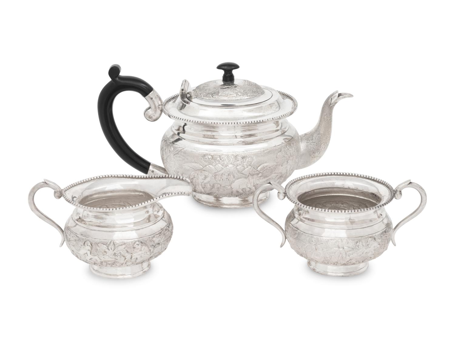A Mexican Silver Three-Piece Tea Service