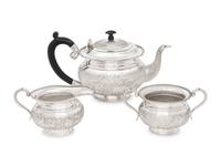 A Mexican Silver Three-Piece Tea Service