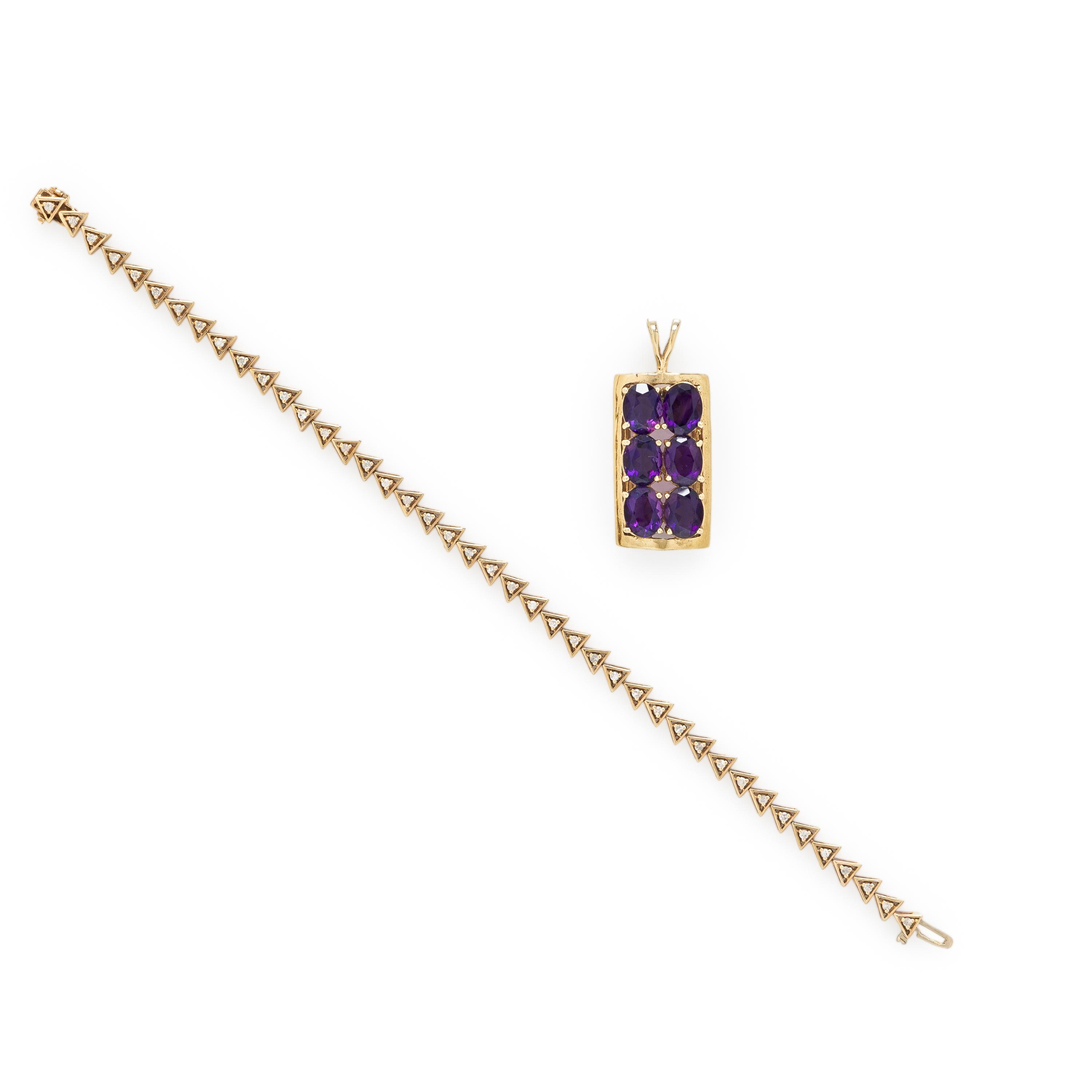Collection of Multigem and Yellow Gold Jewelry