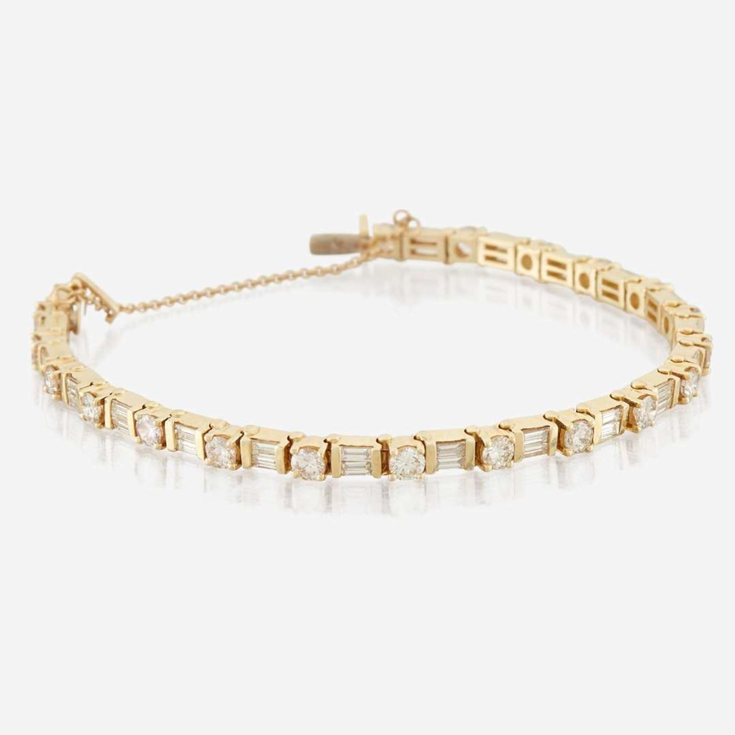 A diamond and gold bracelet