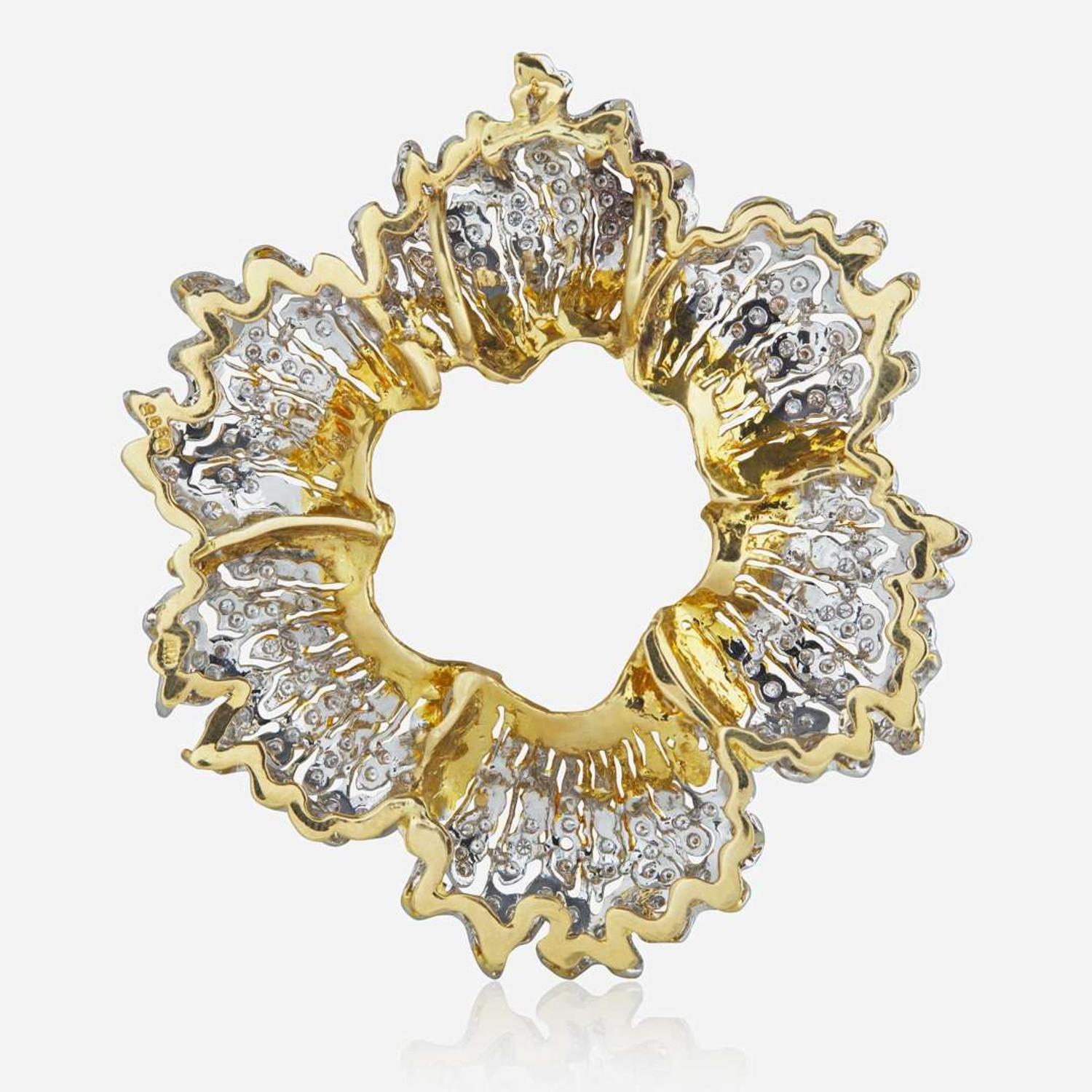 A Two-Tone 18K Gold and Diamond Pendant