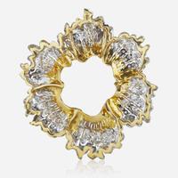 A Two-Tone 18K Gold and Diamond Pendant