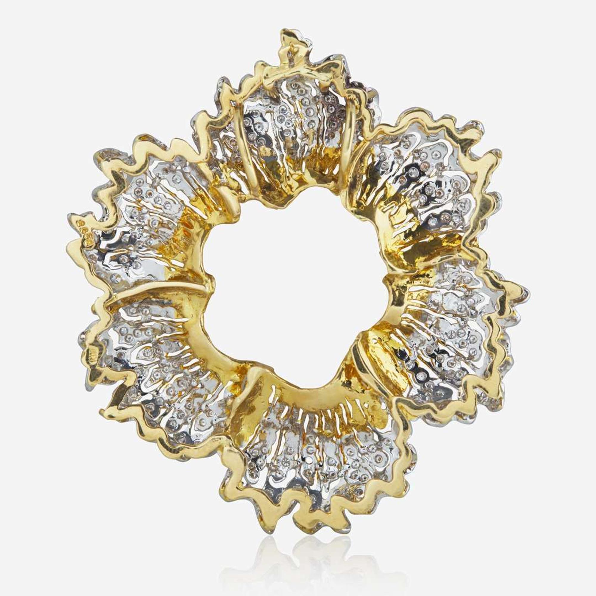 A Two-Tone 18K Gold and Diamond Pendant