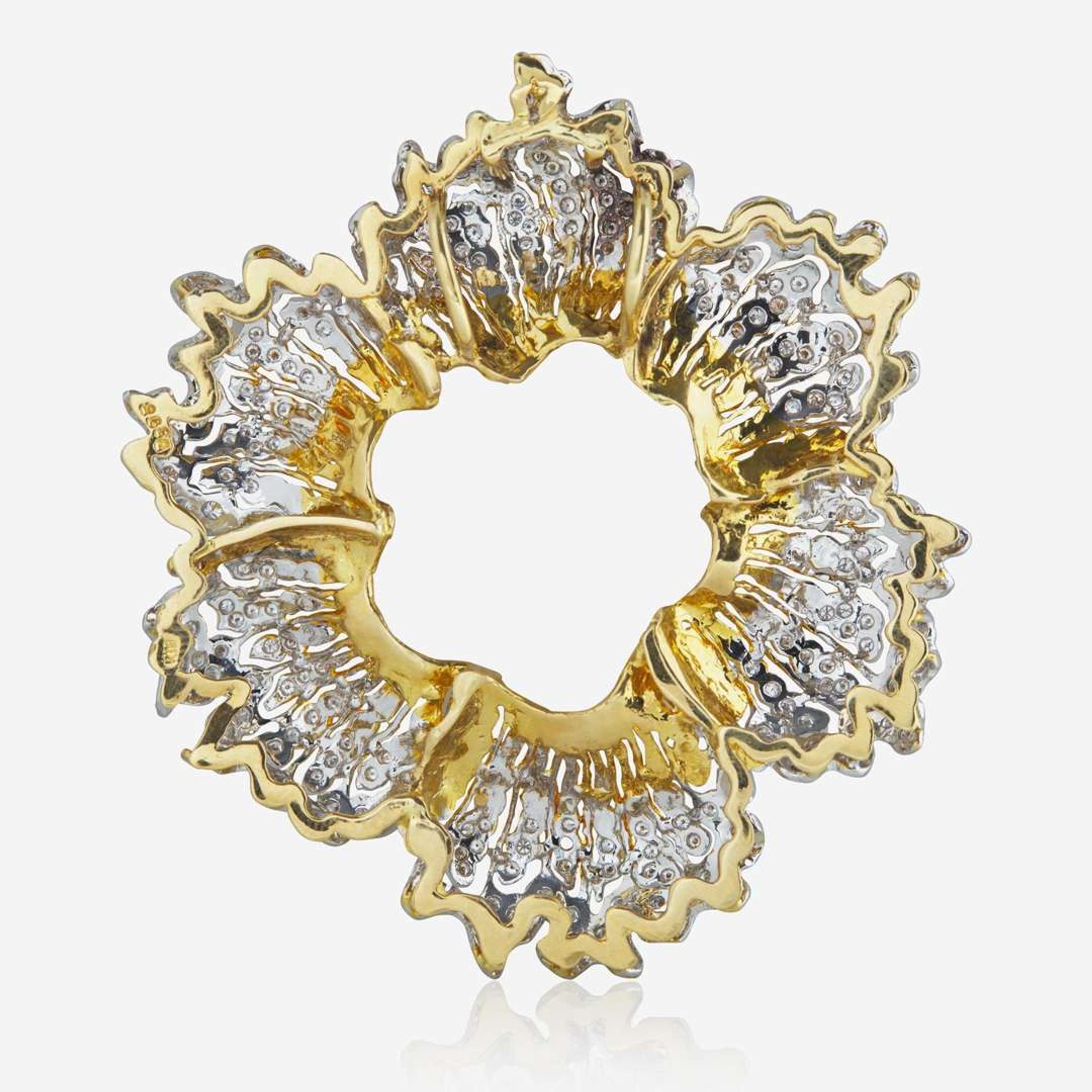 A Two-Tone 18K Gold and Diamond Pendant