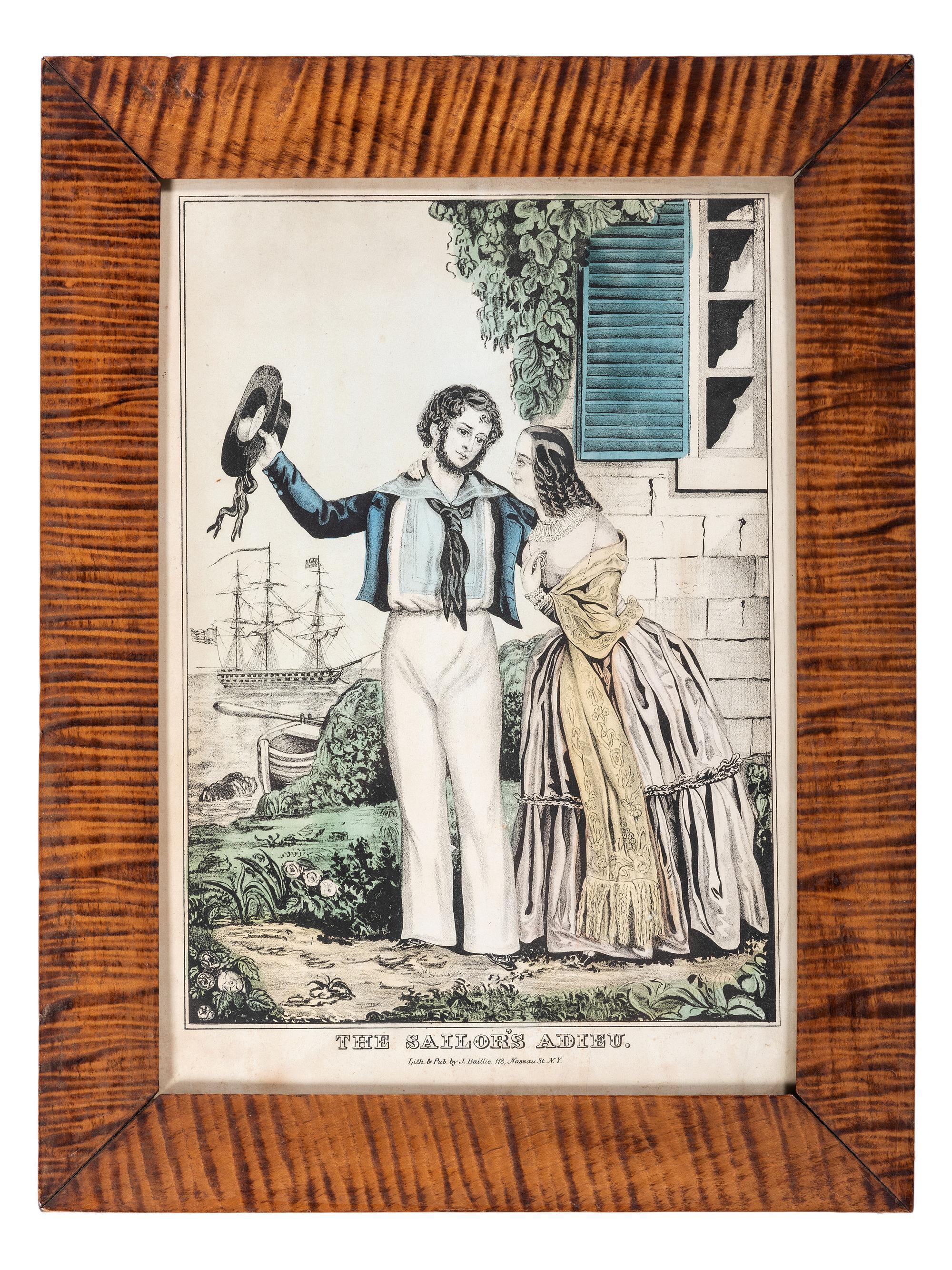 A ' Sailor's Adieu ' Hand Colored Lithograph