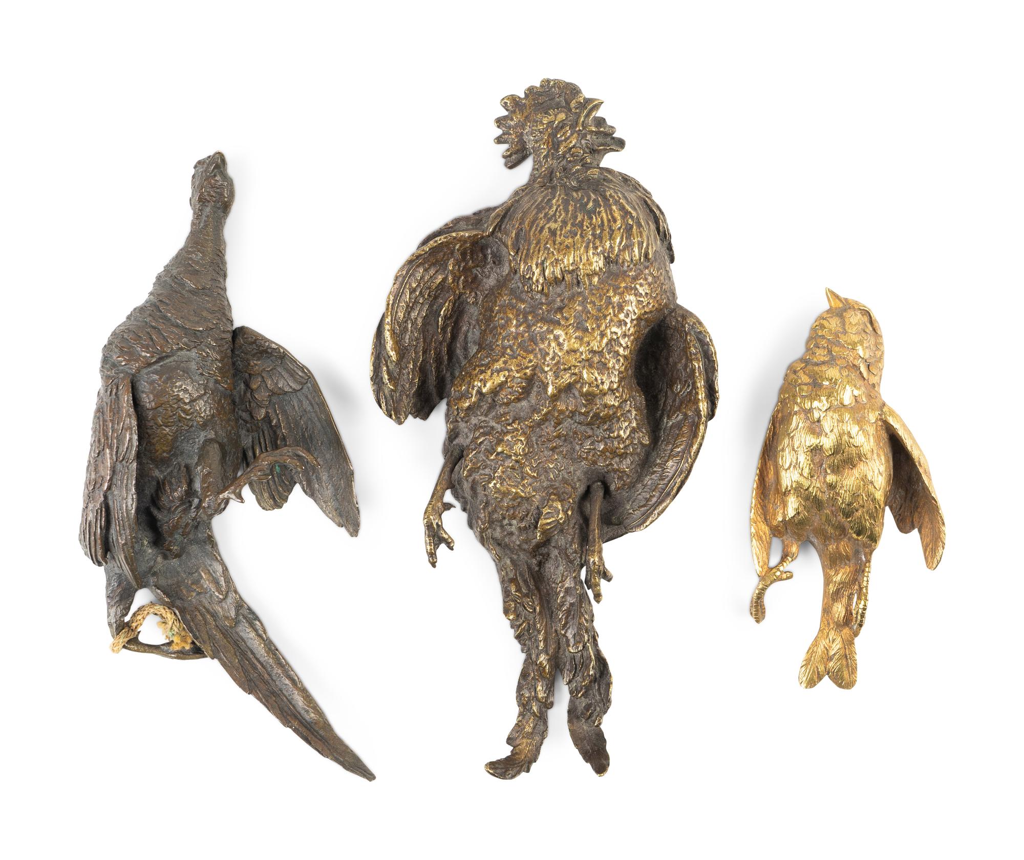 Three Bronze Wall Mounts of Birds — 19TH CENTURY