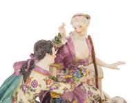 A Meissen Porcelain Figural Group of a Shepherd and Shepherdess