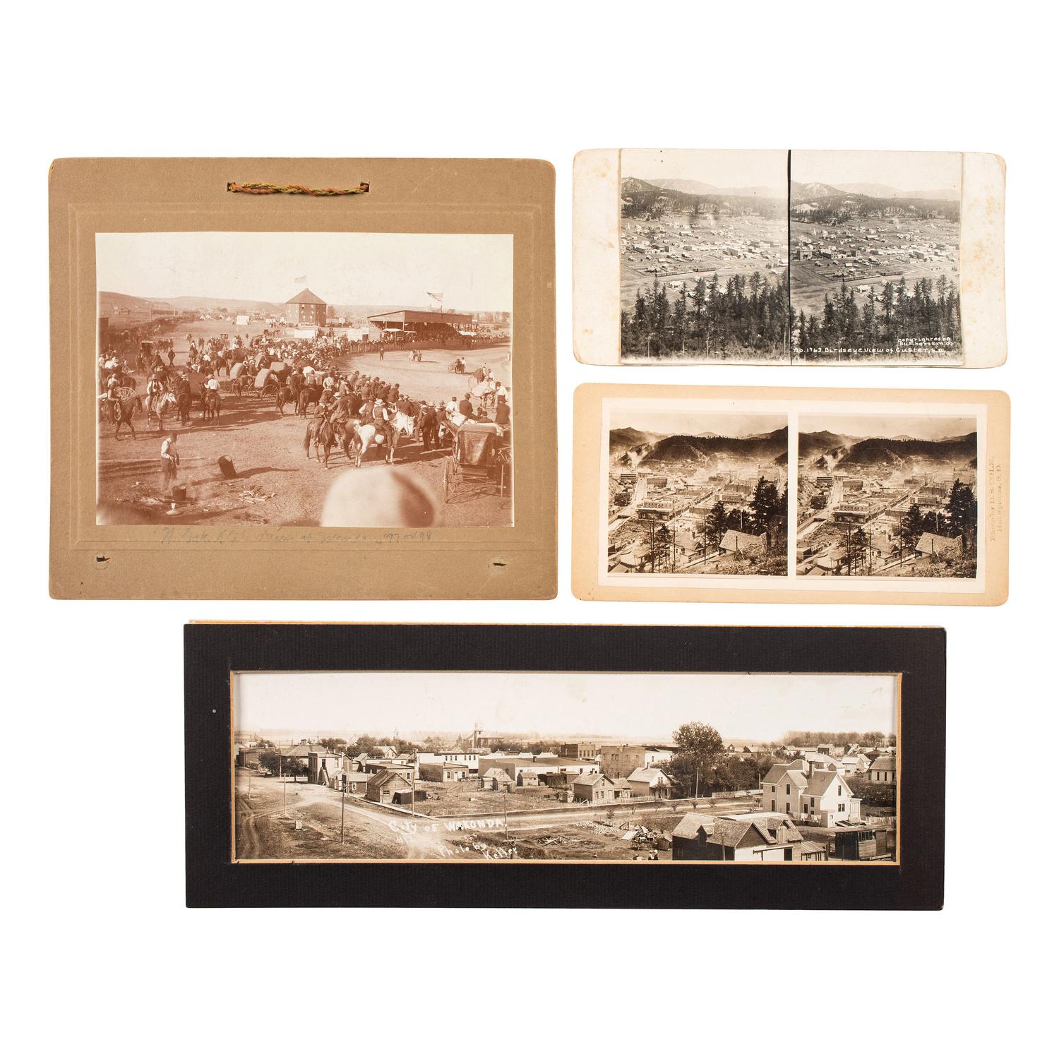 [WESTERN AMERICANA]. A group of stereoviews, albumens, and silver gelatin photographs taken in North Dakota, South Dakota, Montana, Wyoming, and Utah, with Mormon interest, comprising: