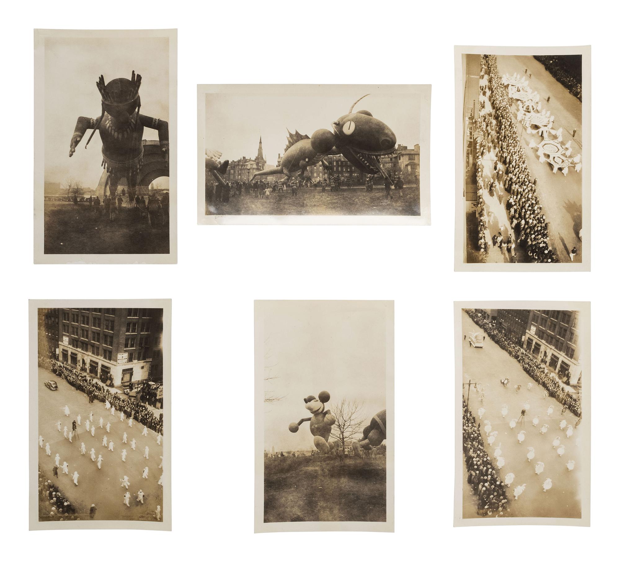 [AMERICANA]. Small collection of photographs related to Tony Sarg, inventor of the Macy's Thanksgiving Day Parade balloons. Ca 1930s.