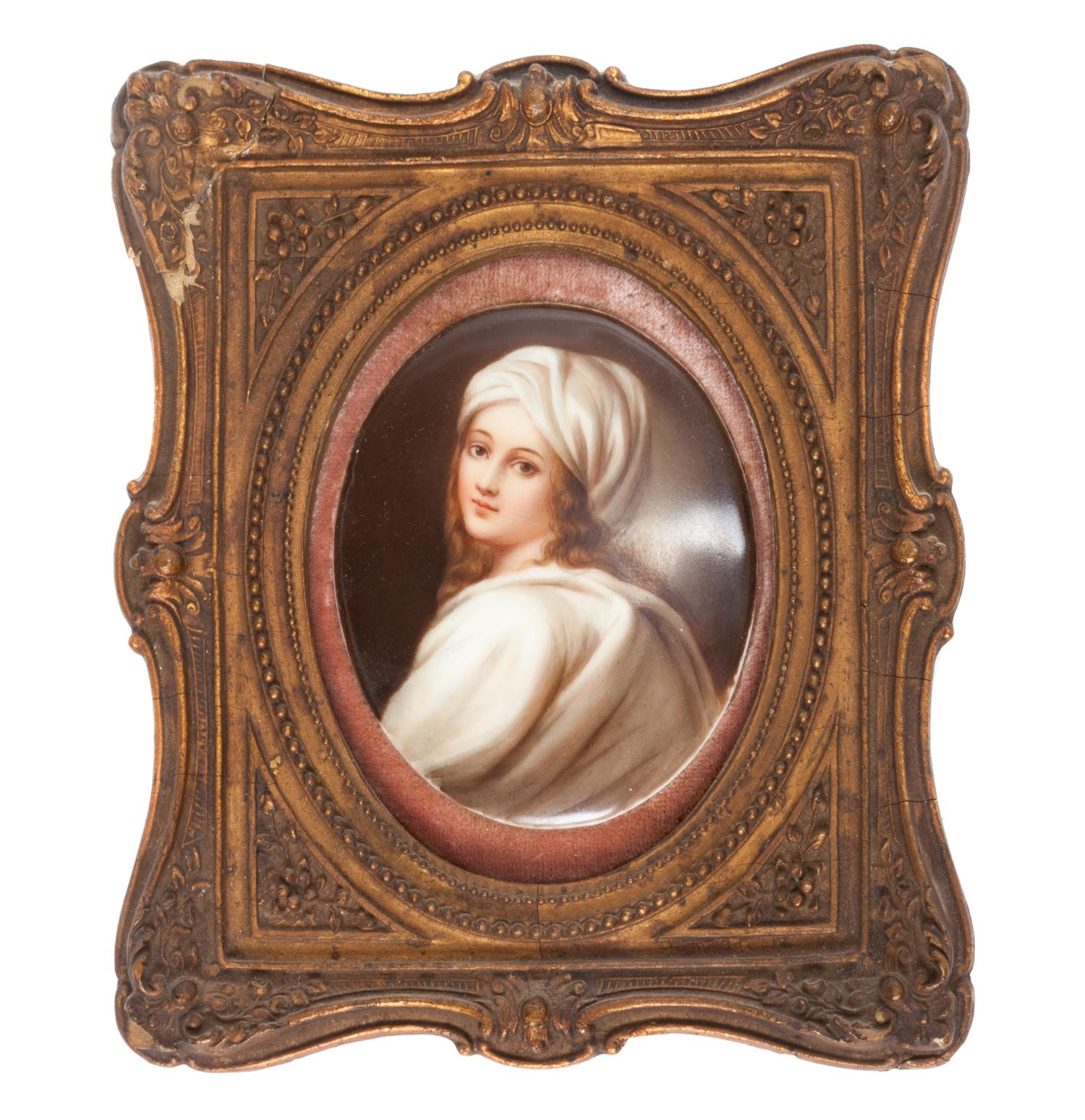 A Continental Porcelain Plaque 3 1/4 x 2 3/4 inches.