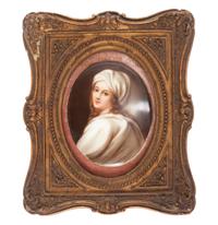 A Continental Porcelain Plaque 3 1/4 x 2 3/4 inches.