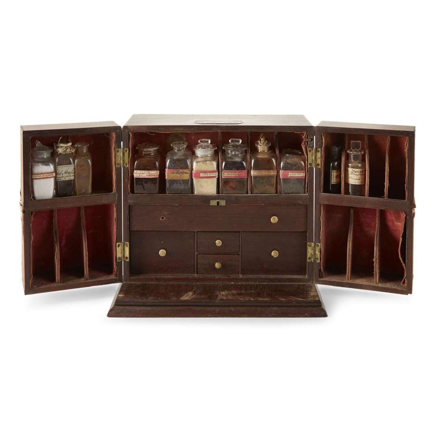 Mahogany medicine chest 19th century