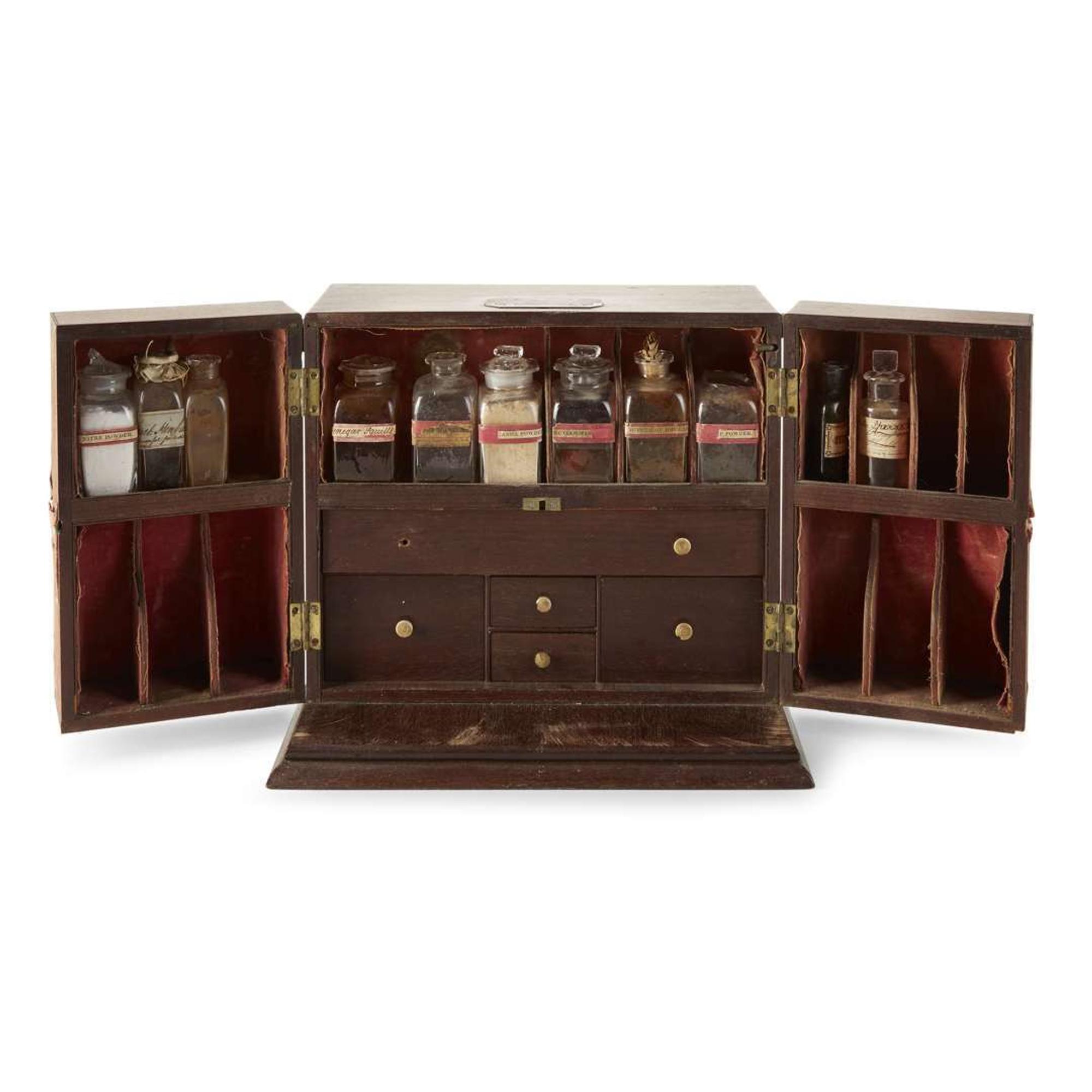 Mahogany medicine chest 19th century