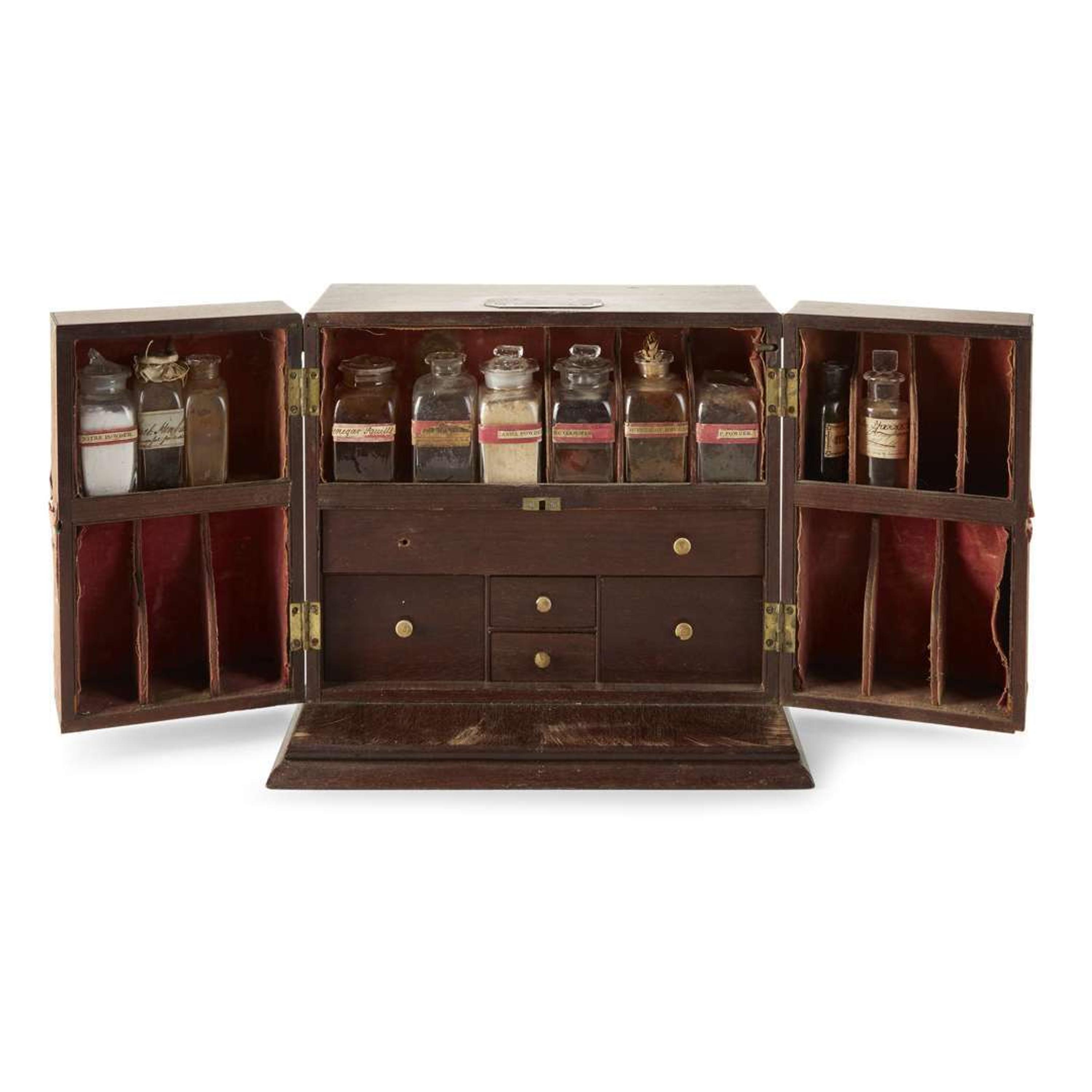 Mahogany medicine chest 19th century
