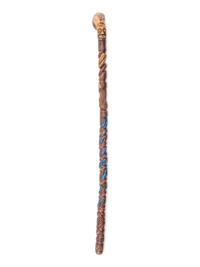 A Folk Art Carved and Painted Wood Jazz Walking Stick