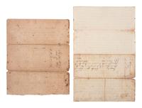 [SLAVERY & ABOLITION]. Two bills of sale for enslaved persons in Georgia, including a scarce Sheriff's Bill of Sale, 1852.