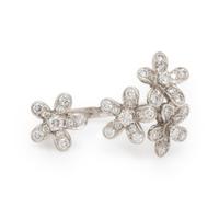 Van Cleef & Arpels, Diamond and White Gold 'Socrate' Between the Finger Ring