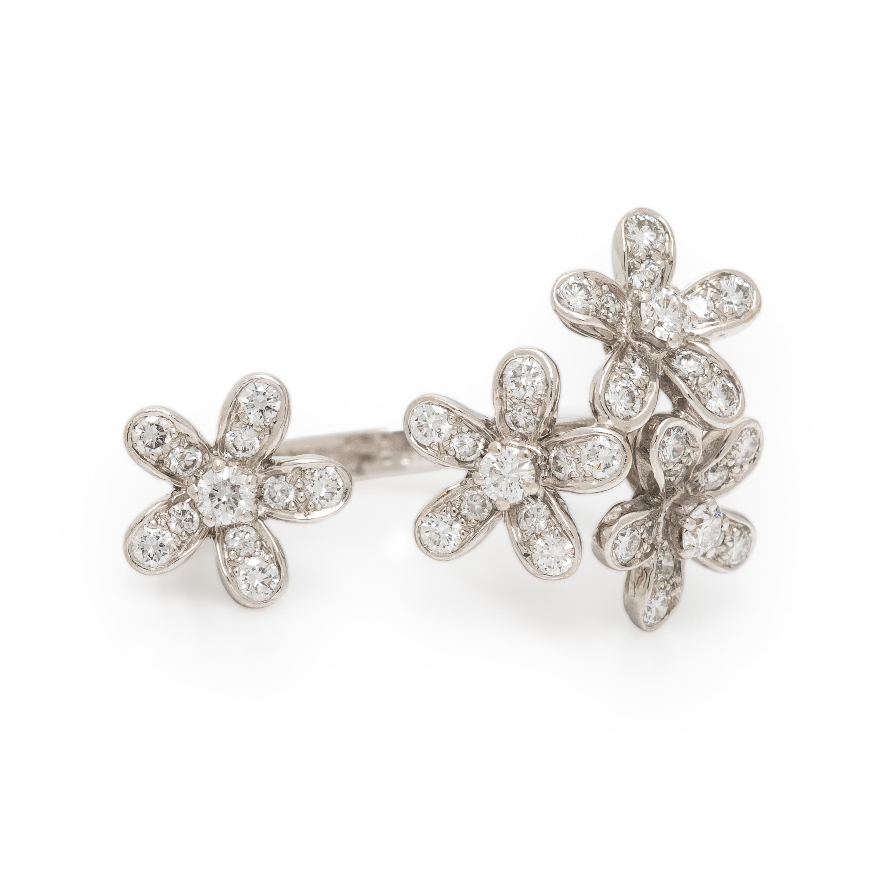 Van Cleef & Arpels, Diamond and White Gold 'Socrate' Between the Finger Ring