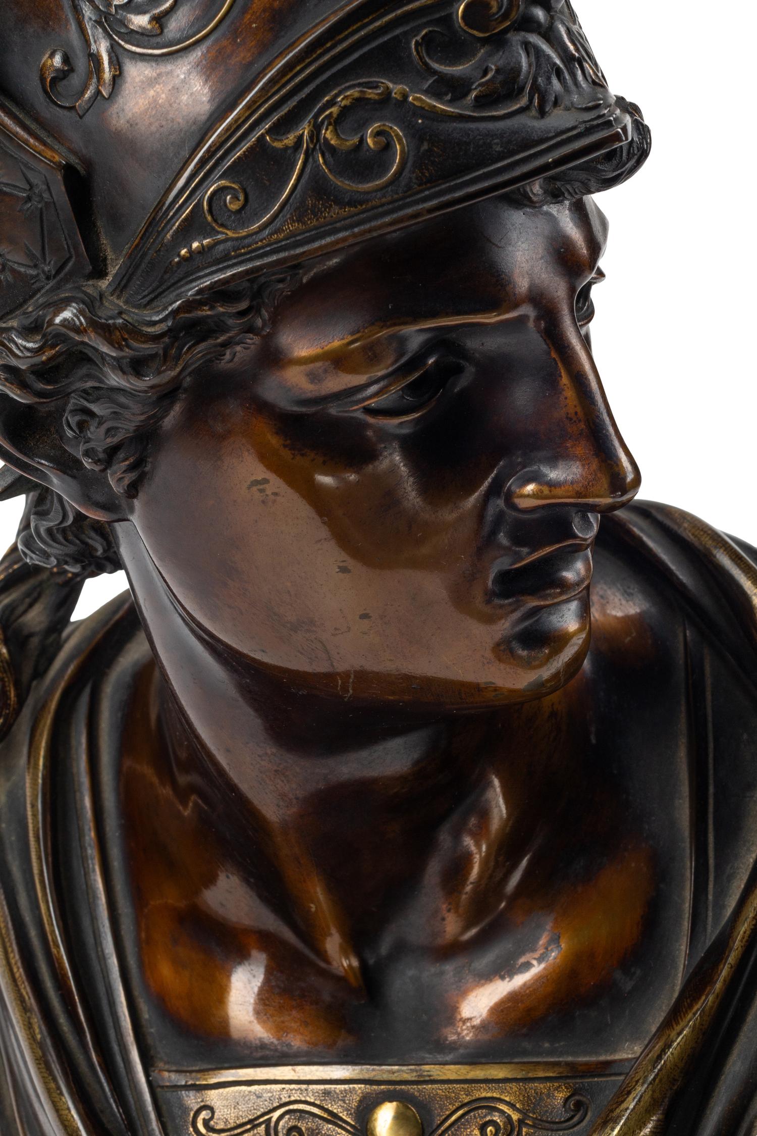 A French Bronze Bust Depicting Mercury Wearing the Patasos