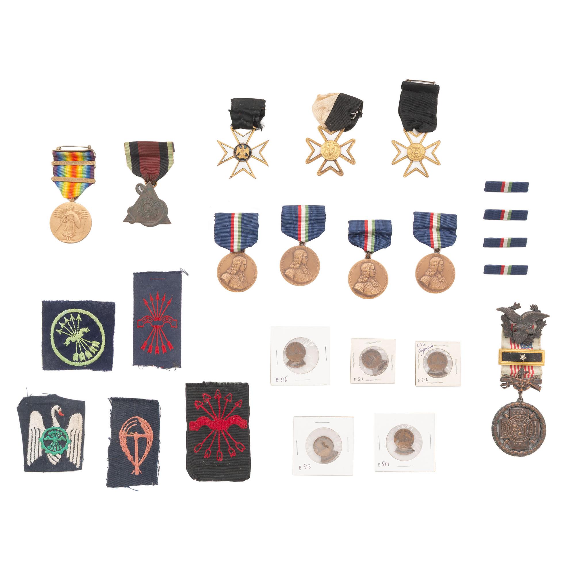 [Militaria] Large assortment of medals and related items from the Spanish American War, World Wars I and II.