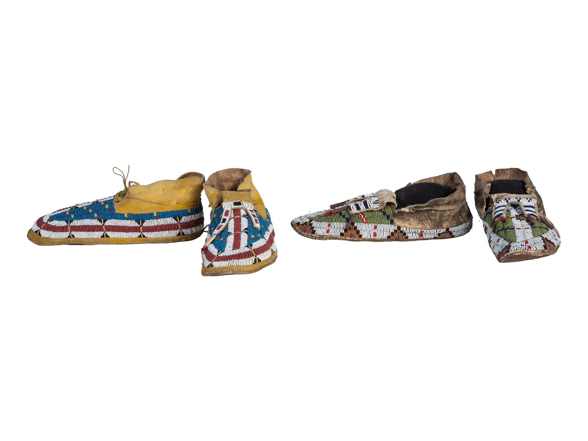 Cheyenne Beaded Hide Moccasins